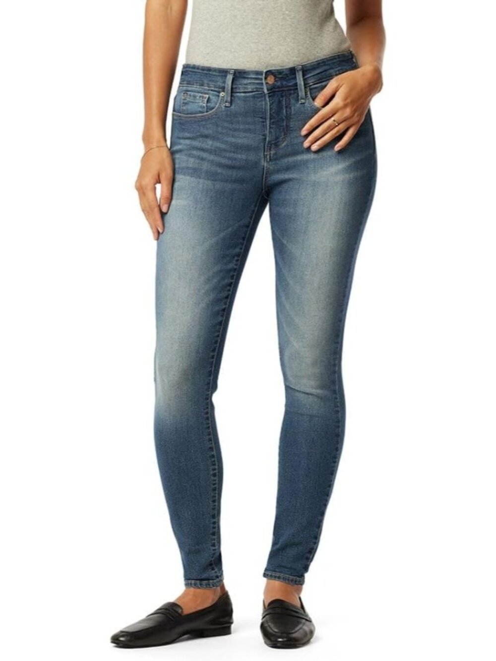 Women's Totally Shaping Skinny Jeans Mid Rise Stretch Denim Available in Plus Si